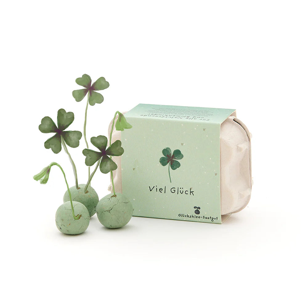 Blumenmurmeln im Eierkarton "Viel Glück" für Prüfung, Hochzeit, Geburtstag und andere Anlässe