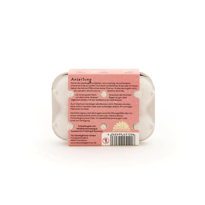 Bunte Blumenmurmeln im Eierkarton "Vielen Dank" zum liebevollen Danke sagen