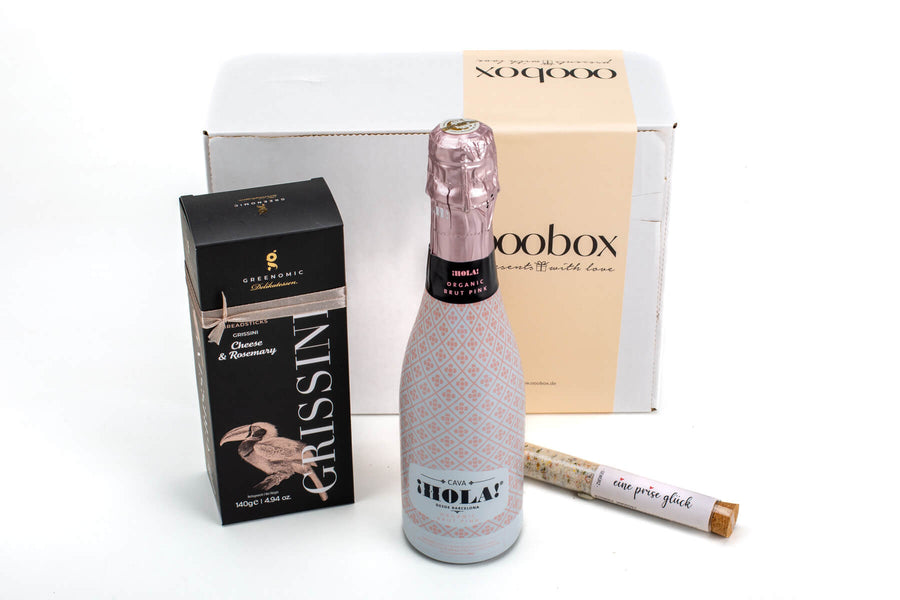 Geschenkbox "Kleines Glück" mit Sekt und Knabbereien - ooobox