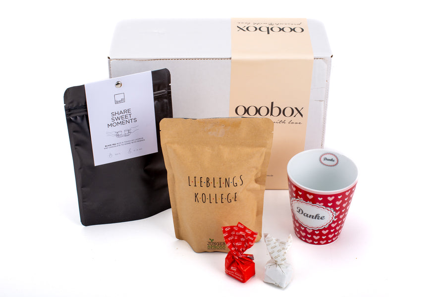 Geschenkbox "Lieblingskollege" mit Tasse, Tee und Blumen für Kollegen und Mitarbeiter - ooobox
