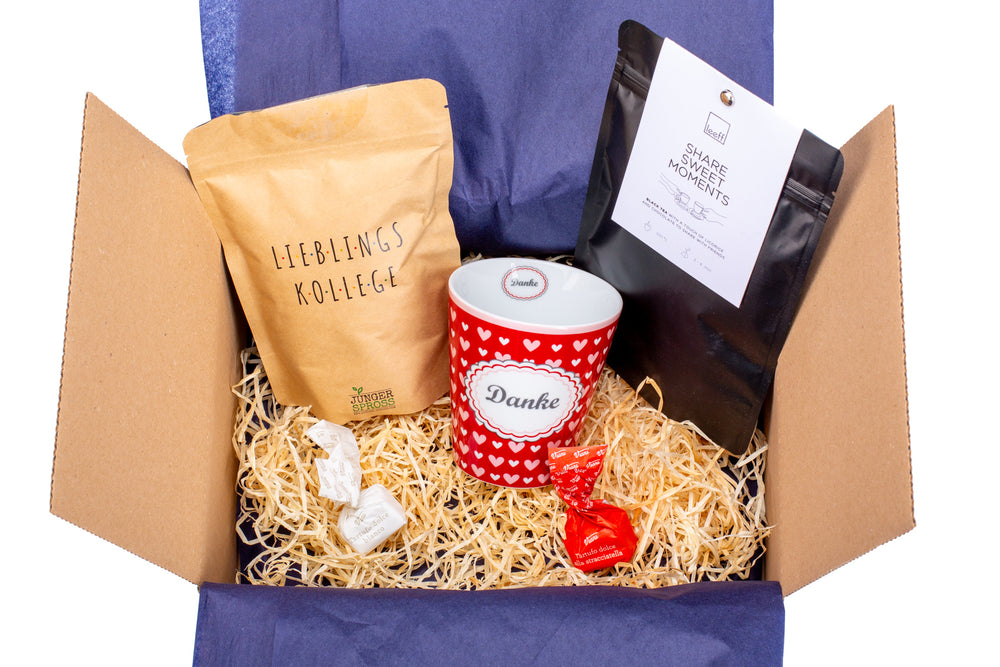 Geschenkbox "Lieblingskollege" mit Tasse, Tee und Blumen für Kollegen und Mitarbeiter - ooobox