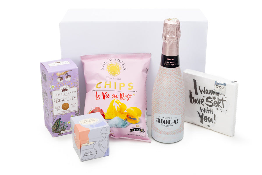 Geschenkbox Romantic Moments mit Badekugel, Sekt und Chips - ooobox