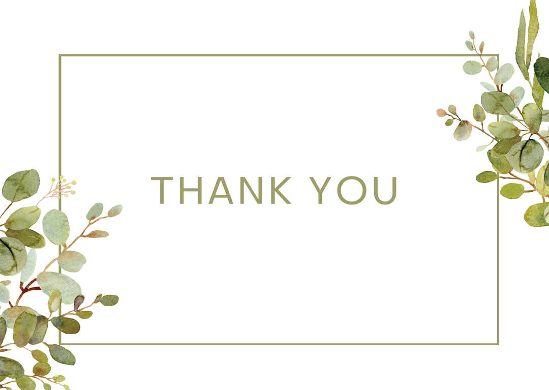 Grußkarte „Thank you" mit Blumen - ooobox