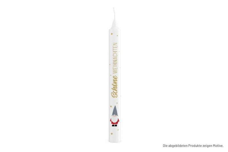 Kerze "Schöne Weihnachten" mit niedlichem Weihnachtsmann für zauberhafte Momente in der Adventszeit