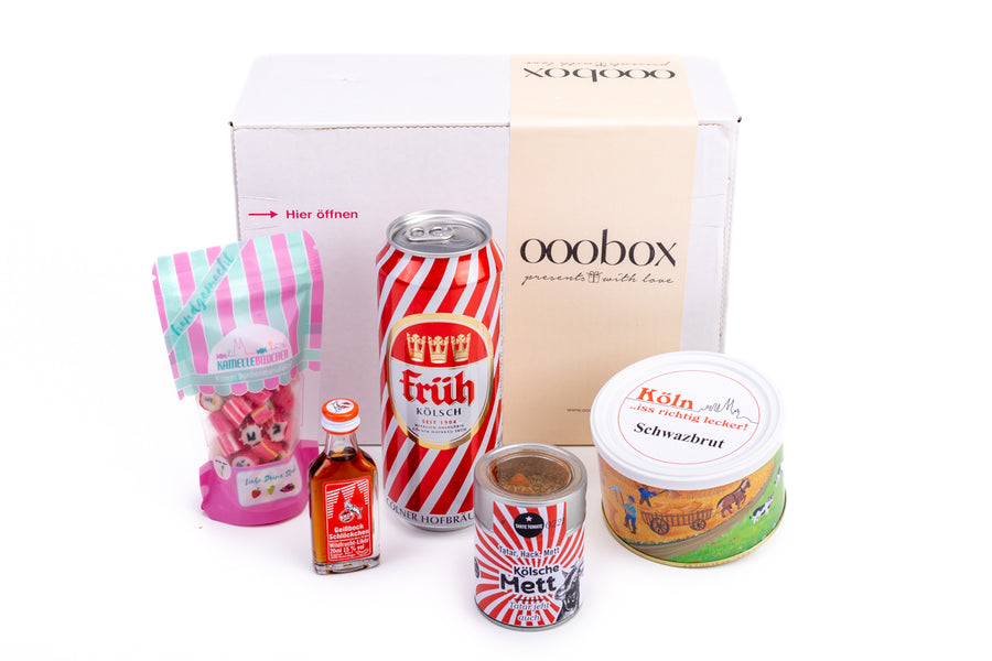 Geschenkbox aus Köln "Du bes en jeföhl" mit typischen Produkten aus Köln - ooobox