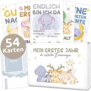 Meilensteinkarten für Mädchen und Jungen zur Geburt