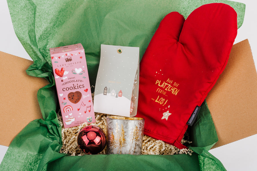 Weihnachts-Geschenkbox "PlĂ€tzchen fĂŒr Dich" leckere Kekse & stilvolles Ambiente - ooobox