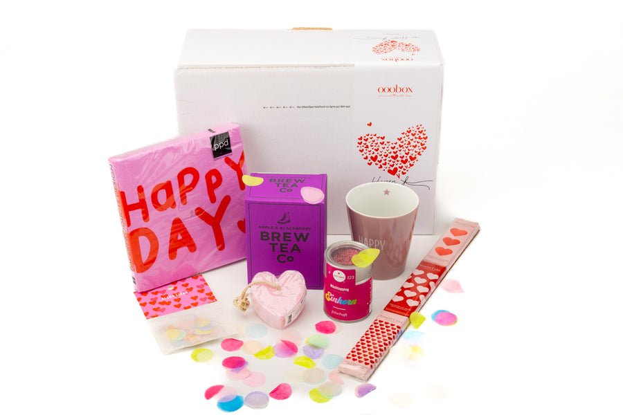 Geschenkbox "Happy Day" mit Tee, Tasse, Seife und vielem mehr... - ooobox