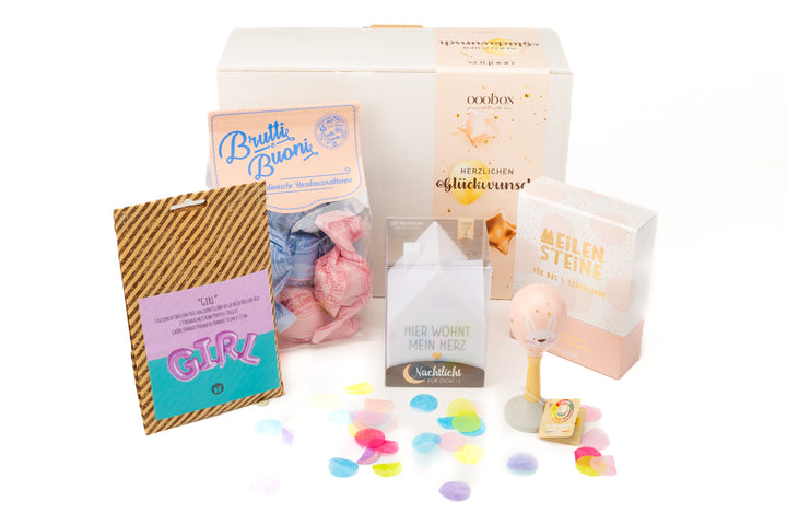 Geschenkbox "It's a girl"- Liebevolles Geschenk zur Geburt - ooobox