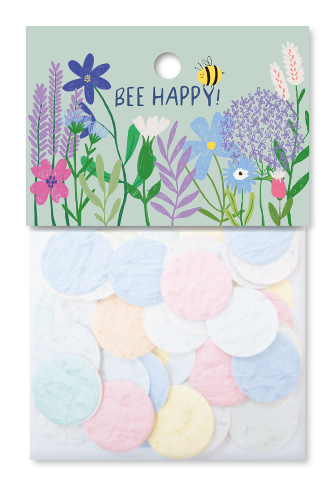 Blumenkonfetti Bee happy zum Geburtstag, zur Hochzeit & Prüfung - ooobox