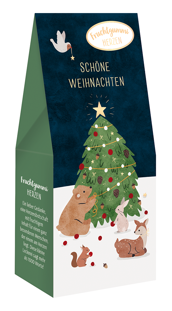 Fruchtgummi Herzen "Schöne Weihnachten" - ooobox