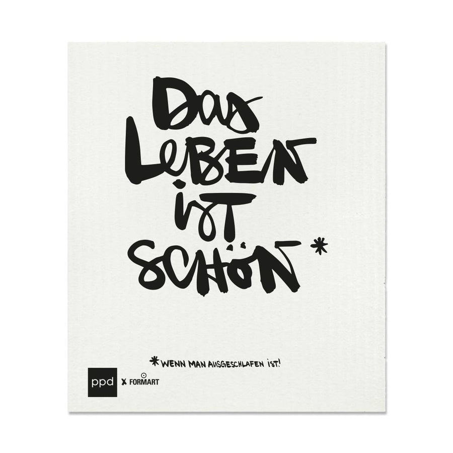 Schwammtuch "Das Leben ist schön" - ooobox