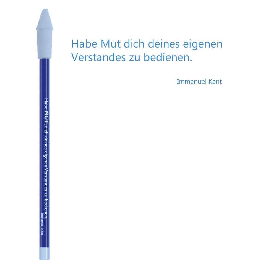 bleistift mit radiergummi "habe den mut, dich deines eigenen verstandes zu bedienen"