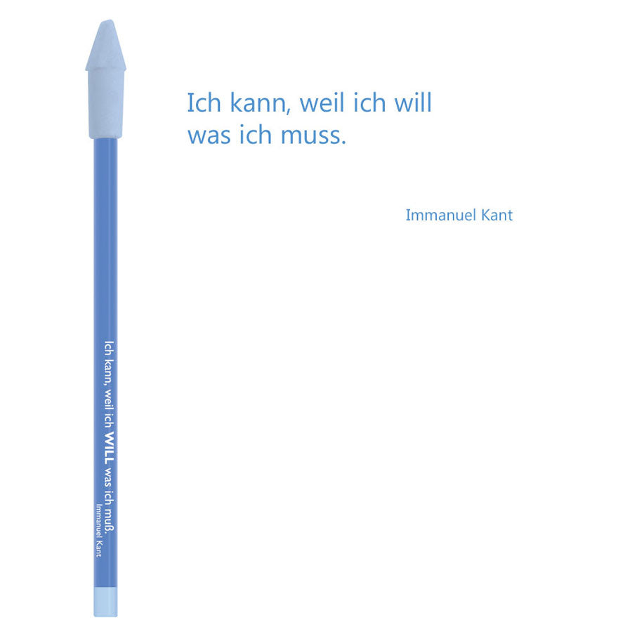 bleistift mit radiergummi "ich kann weil ich will was ich muss"