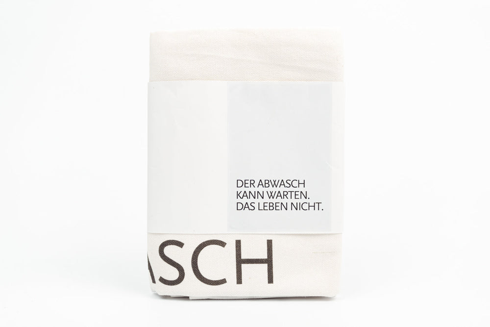 geschirrtuch "der abwasch kann warten, das leben nicht"