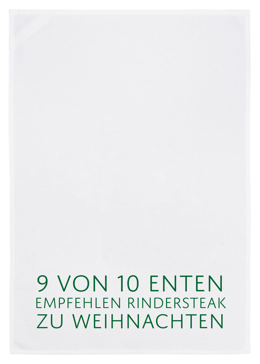 Geschirrtuch "9 von 10 Enten empfehlen  Rindersteak zu Weihnachten" - ooobox