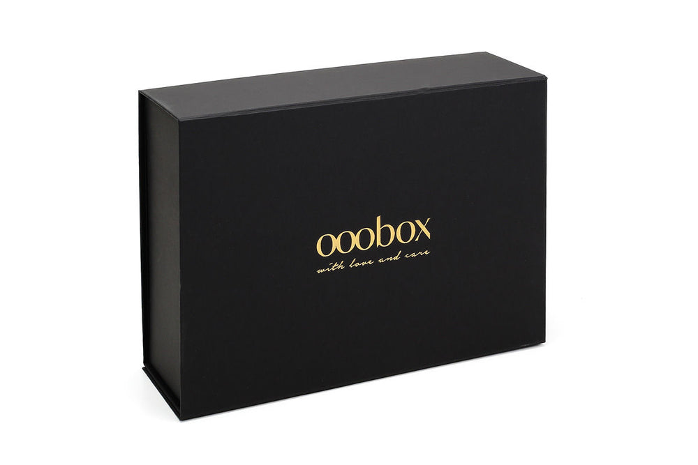 Geschenkverpackung Deluxe in edlem Schwarz mit Magnetverschluss und Umkarton - ooobox