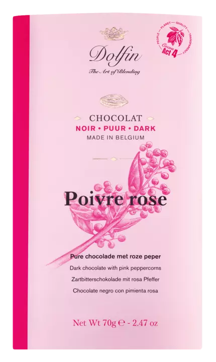 schokolade mit  rosa pfeffer von dolfin