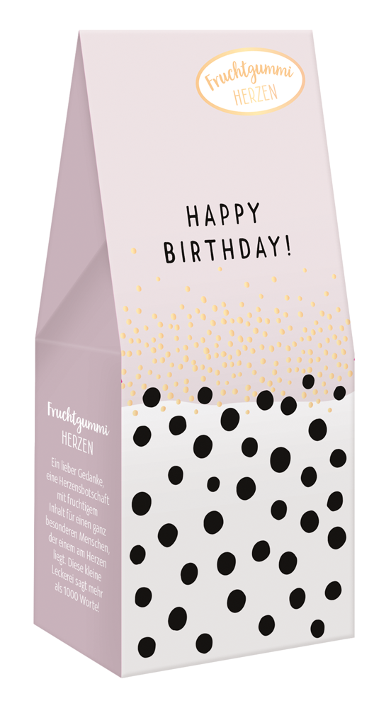 Fruchtgummi Herzen / Bonbon Happy Birthday - ooobox