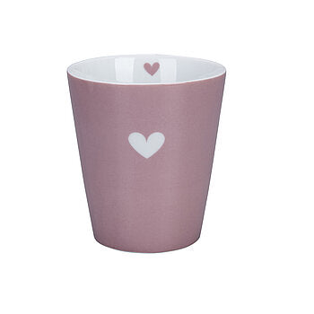 Toller Kaffee-Becher in rosa mit "Herz"
