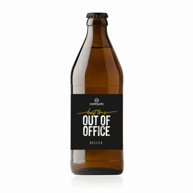 Bier "Best Time out of office" für Deine Familie, Kollegen und Freunde