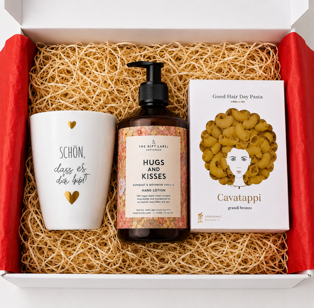 Geschenkbox für Frauen – Birthday Surprise mit Seife, Tasse & italienischer Pasta