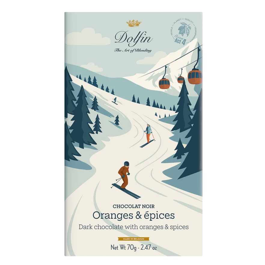 vegane Zartbitterschokoladentafel mit Orange und Gewürzen