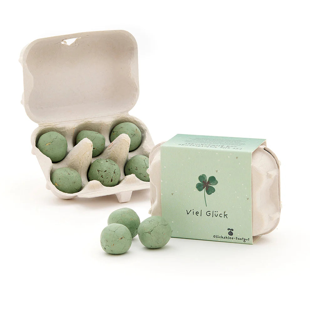Blumenmurmeln im Eierkarton "Viel Glück" für Prüfung, Hochzeit, Geburtstag und andere Anlässe