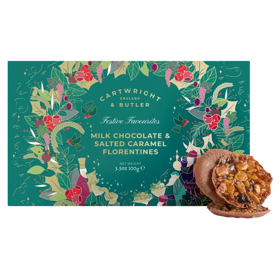 Florentiner Kekse mit Vollmilchschokolade und gesalzenem Karamell