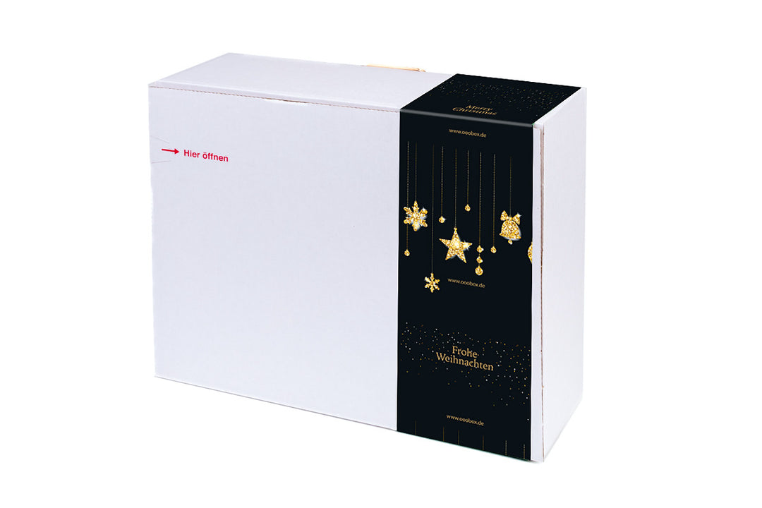 Geschenkverpackung Merry Christmas - Weihnachten schwarz/gold