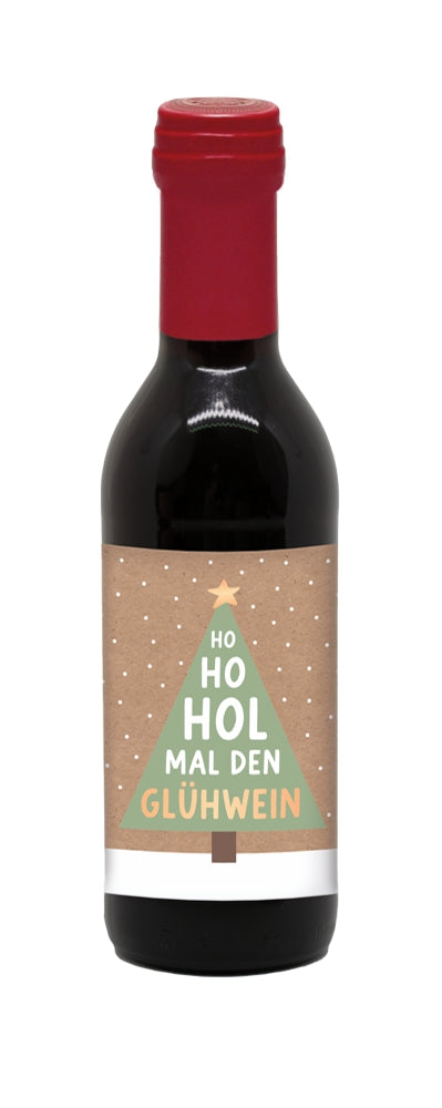 Kleine Flasche Glühwein "Ho ho hol mal den Glühwein" - ooobox
