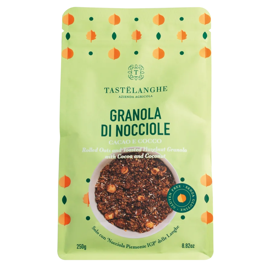 Granola Knuspermüsli mit Haselnuss, Kakao und Kokos, glutenfrei