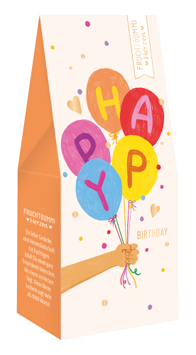 Fruchtgummi Herzen  / Bonbon Happy Birthday to you