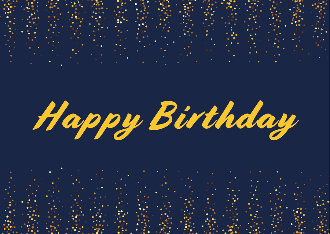 Grußkarte Happy Birthday (blau_gold)