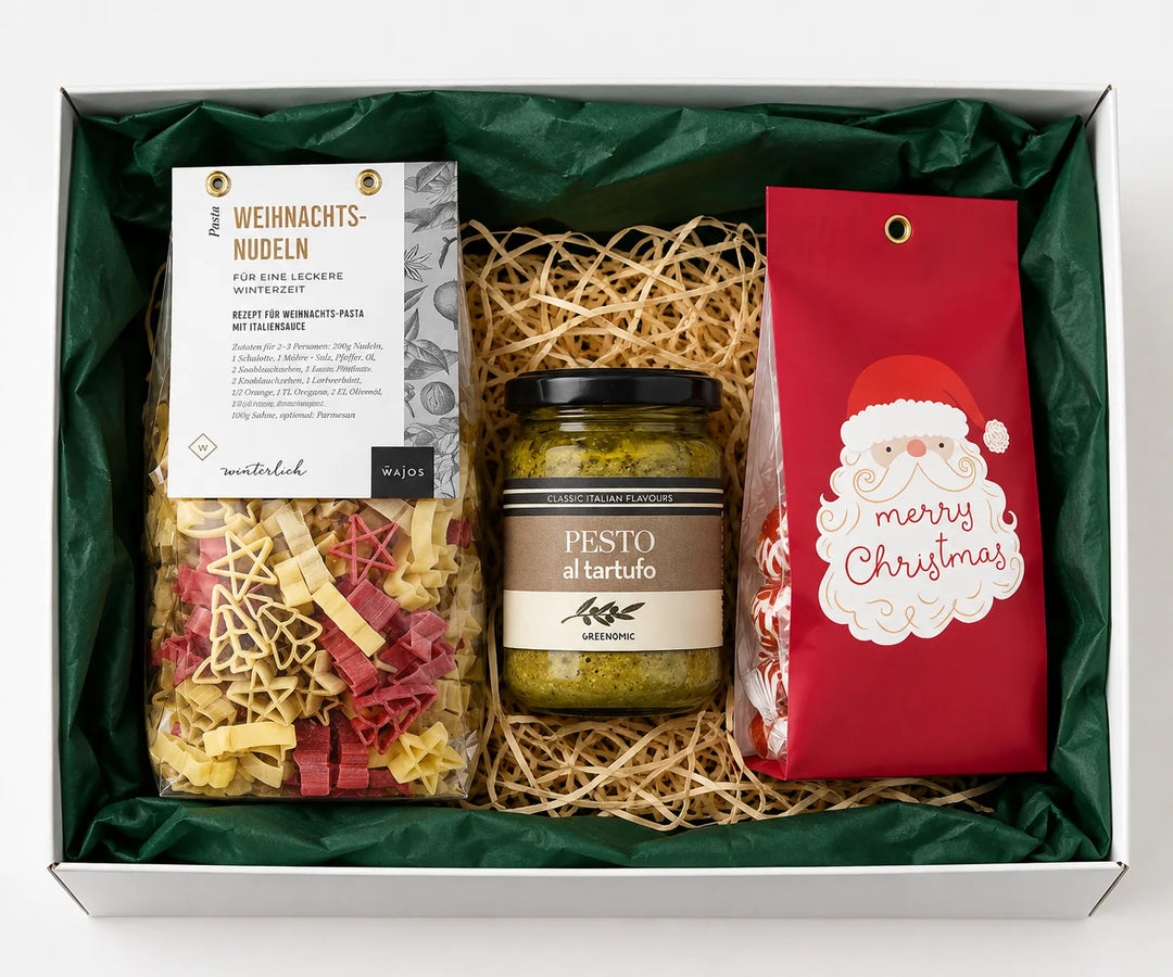 🎄 Kleine Weihnachtsfreude – Pasta, Trüffelpesto & Glühweinbonbons