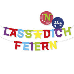 Girlande "Lass dich feiern" zum Geburtstag und zur Prüfung