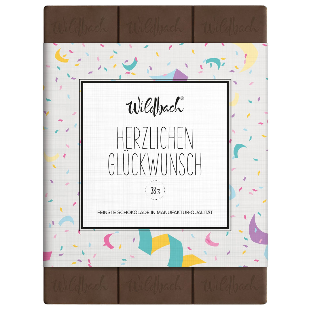 Schokolade Herzlichen Glückwunsch - ideal zum Geburtstag, zur Prüfung, zur Hochzeit und anderen freudigen Ereignissen