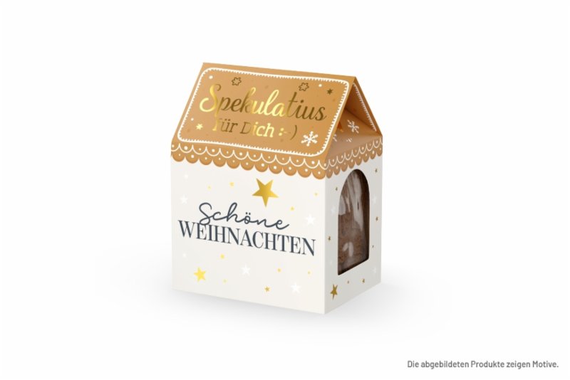 Weihnachts-Spekulatius Häuschen "Schöne Weihnachten"