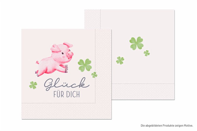Servietten Glück für dich -perfekt zur Prüfung, zum neuen Job oder anderen Gelegenheiten