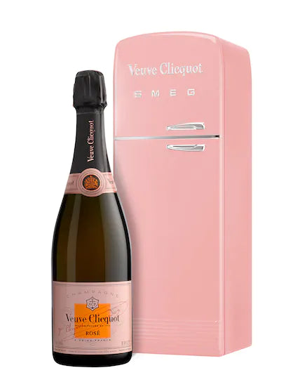 Champagner "Veuve Cliquot" Rosé 0,7l in Kühlbox von SMEG