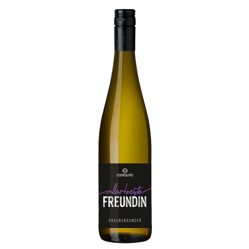 Wein "Allerbeste Freundin" Grauburgunder zu jeder Feier wie Geburtstsag, Hochzeit, Prüfung