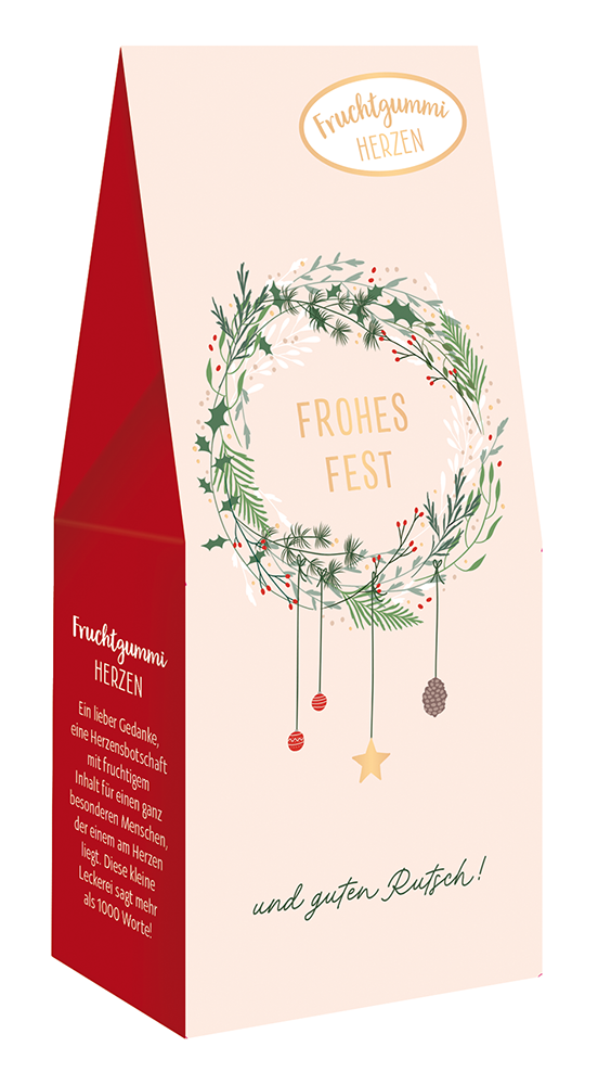 Fruchtgummi Herzen "Frohes Fest" - ooobox