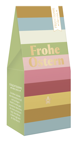 Frohe Ostern Fruchtgummi Herzen