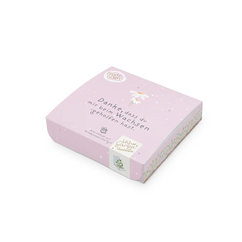 Pflanzkästchen "Danke, dass du mir beim wachsen geholfen hast" für blumige Dankes-Grüße