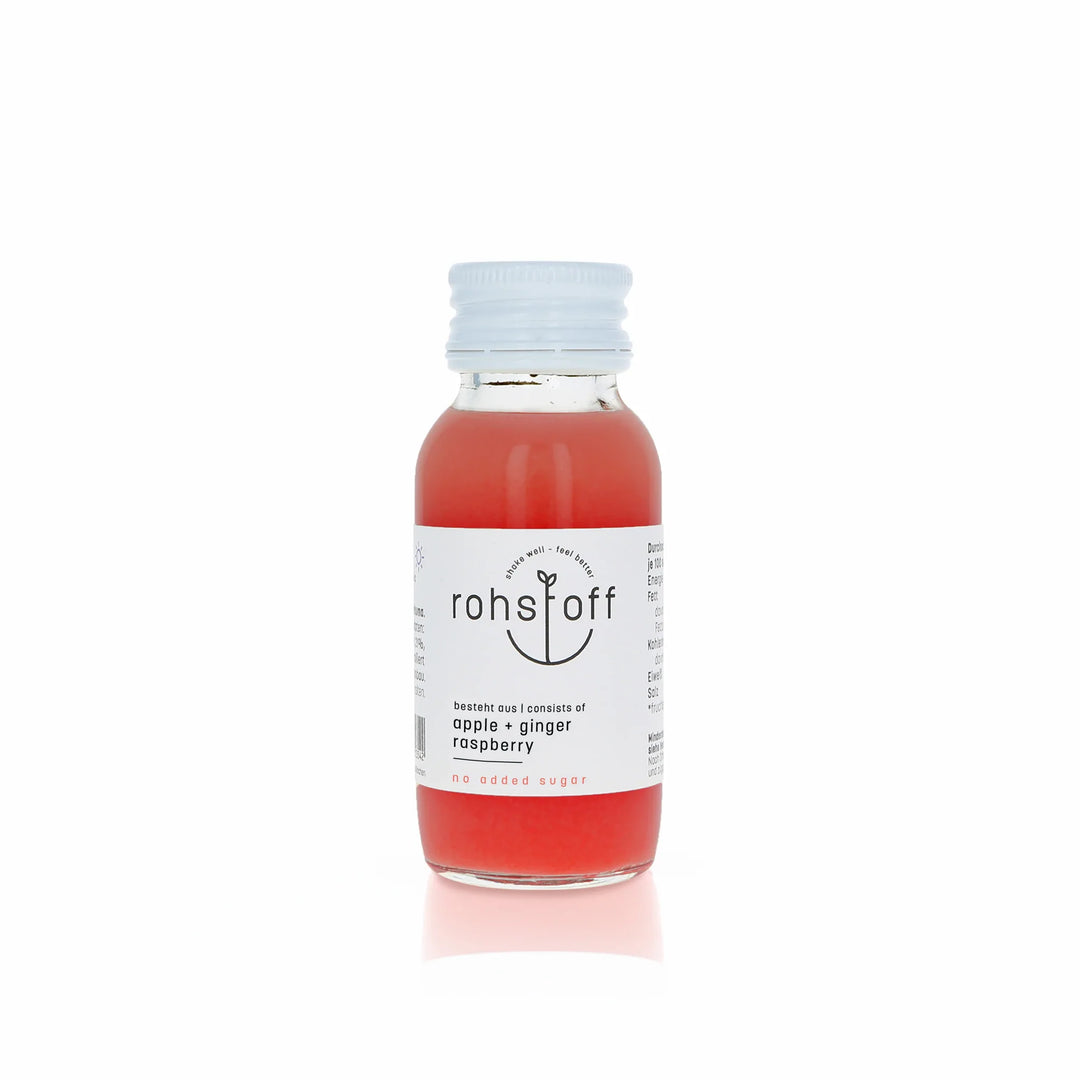 Mini Rohstoff Ingwer Apfel Himbeer Drink